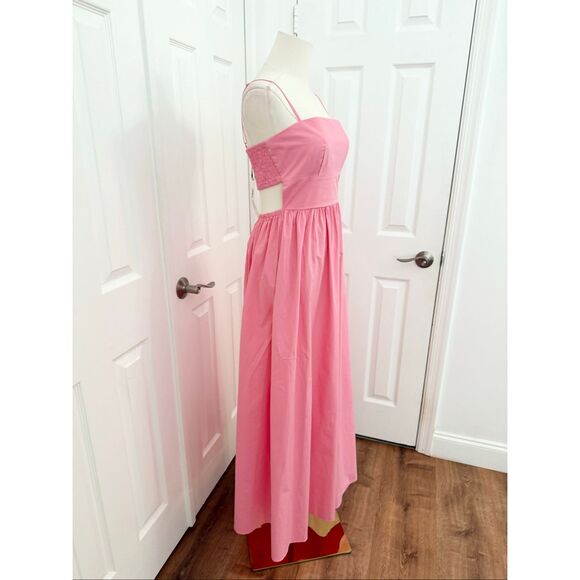 Susana Monaco Knockout Pink Sleeveless Poplin Open Back Maxi Dress Small NWT - Picture 2 of 5
